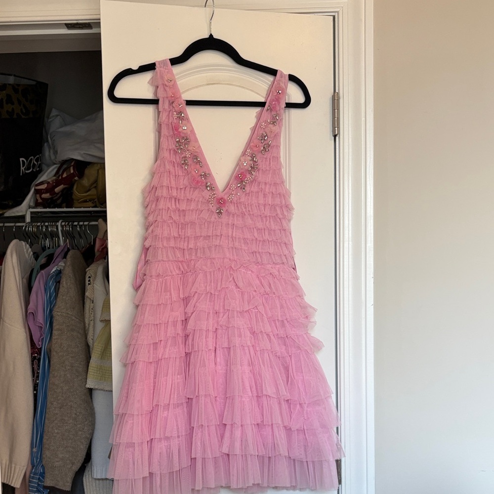 LoveShackFancy Pink Ruffled Dress
